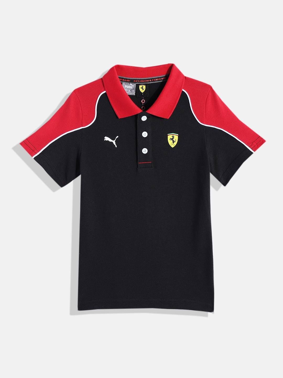 

PUMA Motorsport Kids Unisex Scuderia Ferrari Formula 1 Regular Fit Applique Cotton T-shirt, Black