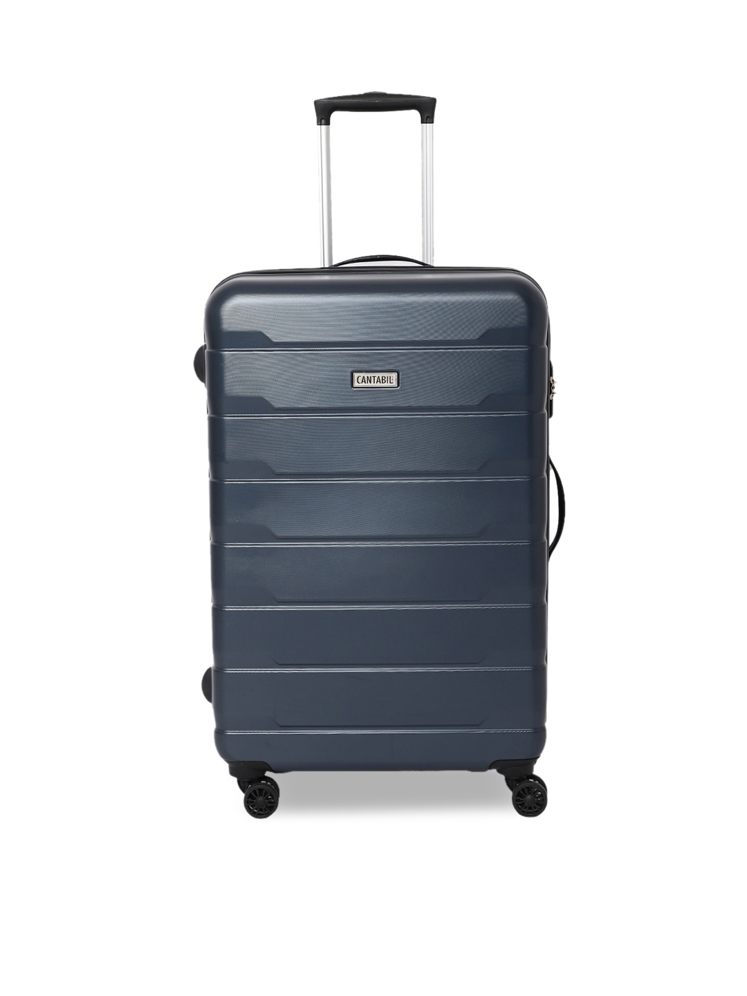 

Cantabil Textured Hard-Sided Medium Trolley Suitcase, Navy blue