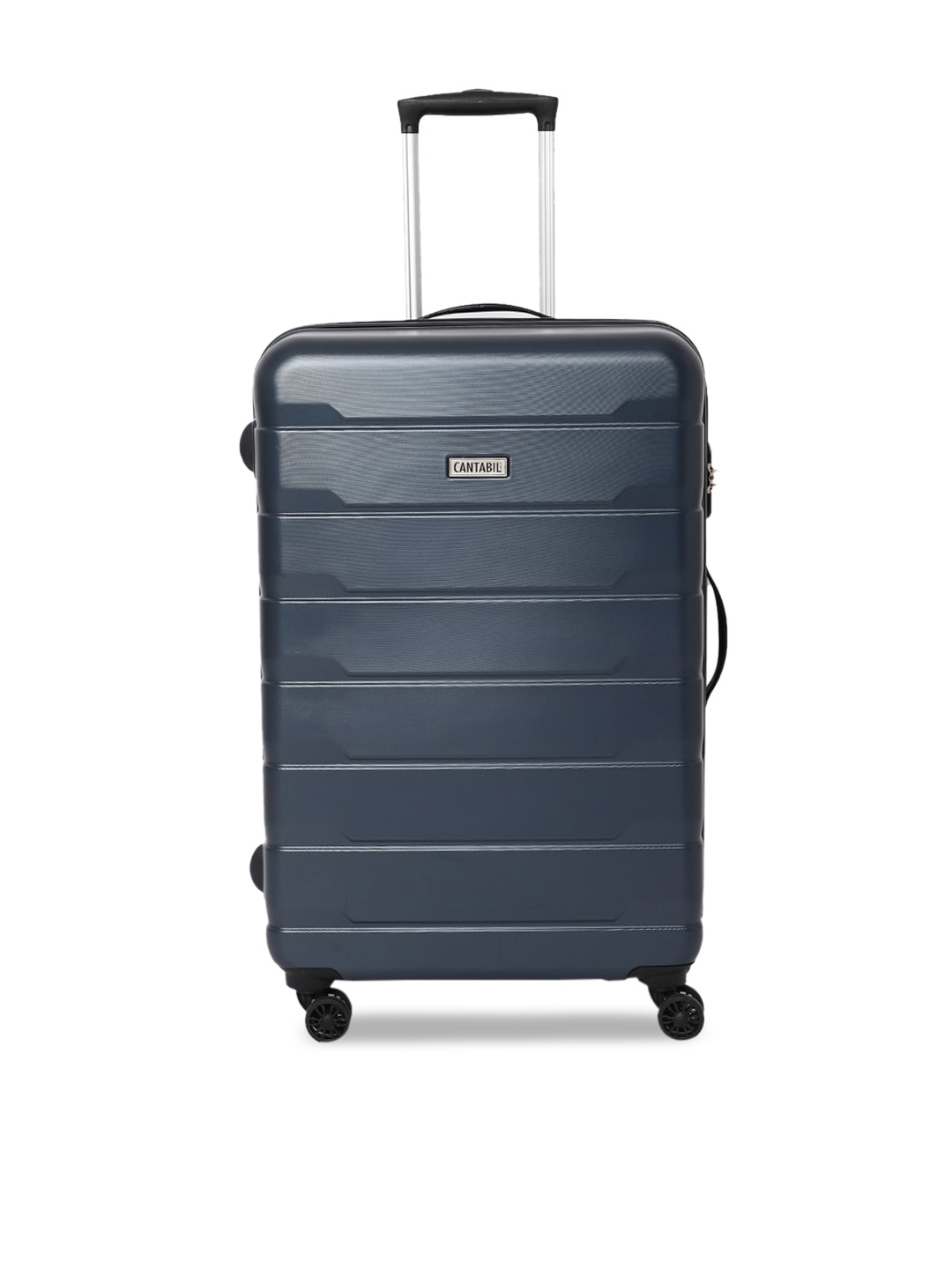 

Cantabil Navy Blue Textured Hard-Sided Cabin Trolley Bag