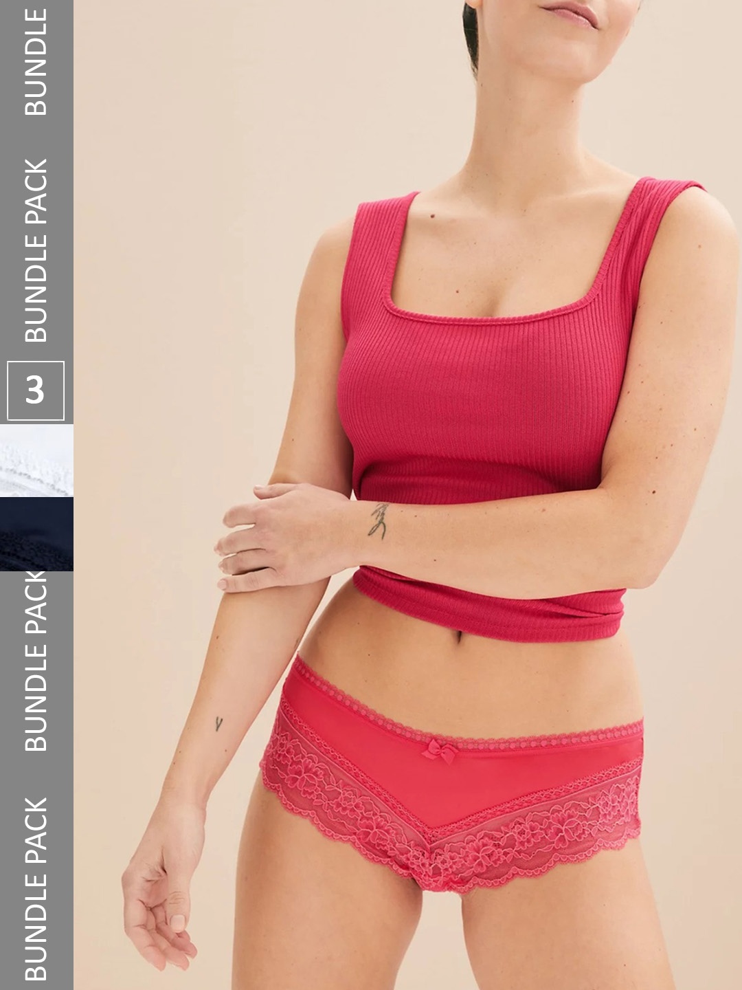 

Marks & Spencer Women Pack Of 3 Basic Briefs T614909BPINK MIX, Pink