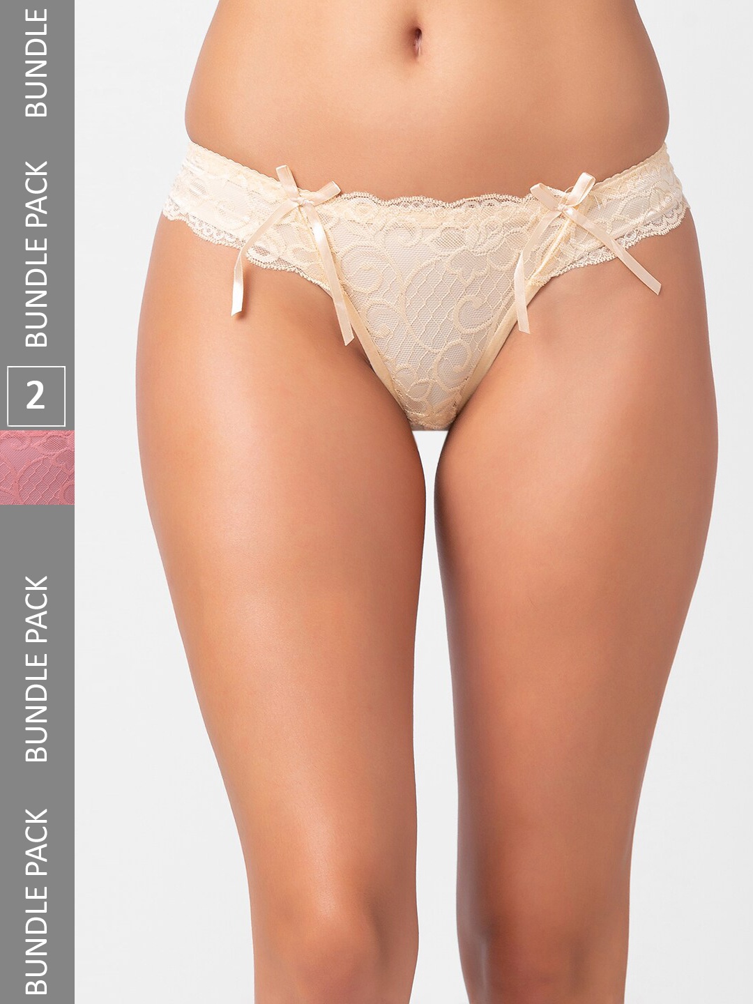 

FashionRack Women Pack Of 2 Assorted Low-Rise Thong Briefs