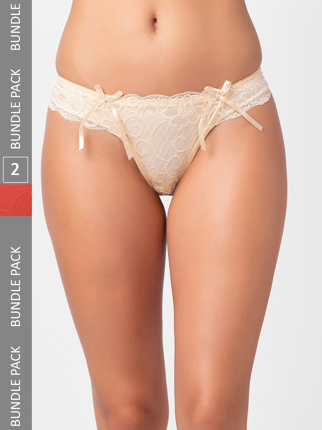 

FashionRack Women Pack Of 2 Assorted Thong Briefs