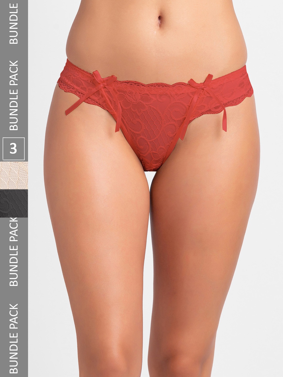 

FashionRack Women Pack Of 3 Assorted Thong Briefs