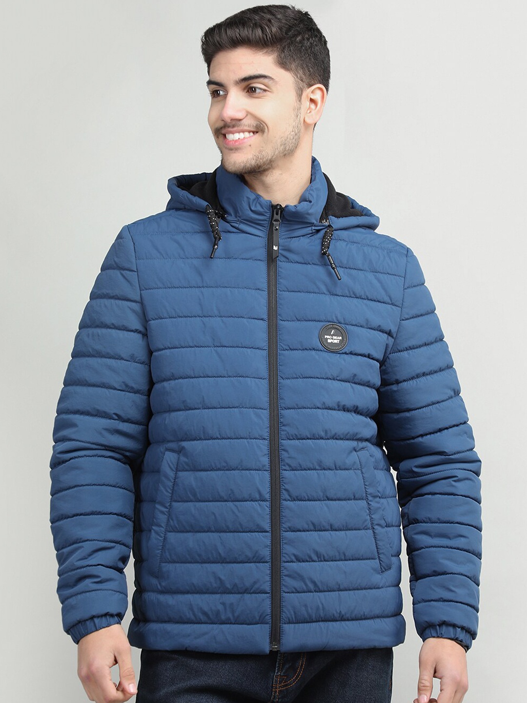 

LURE URBAN Men Hooded Puffer Jacket, Blue