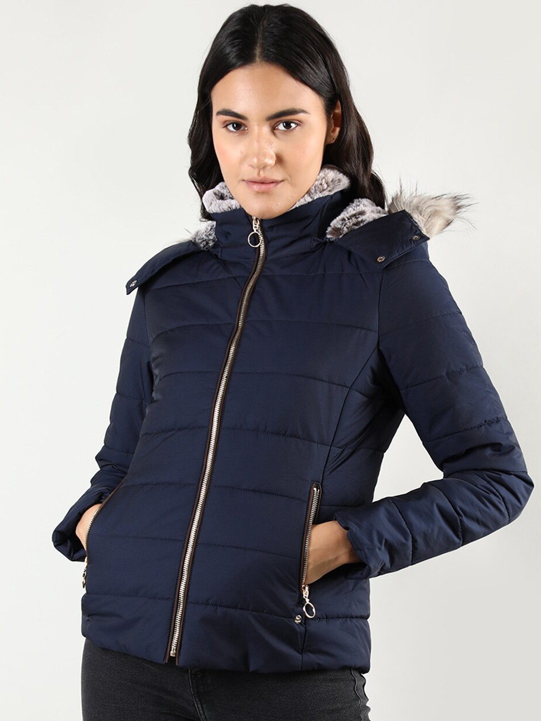 

LURE URBAN Women Padded Jacket, Navy blue