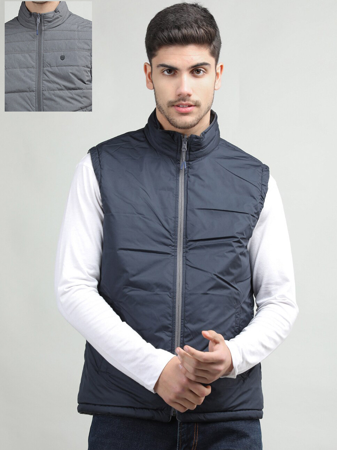 

LURE URBAN Men Reversible Outdoor Puffer Jacket, Steel