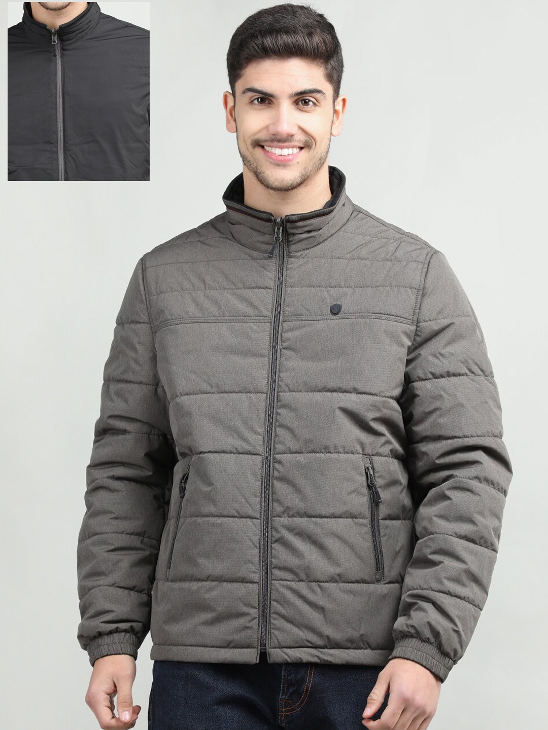 

LURE URBAN Men Reversible Padded Jacket, Olive