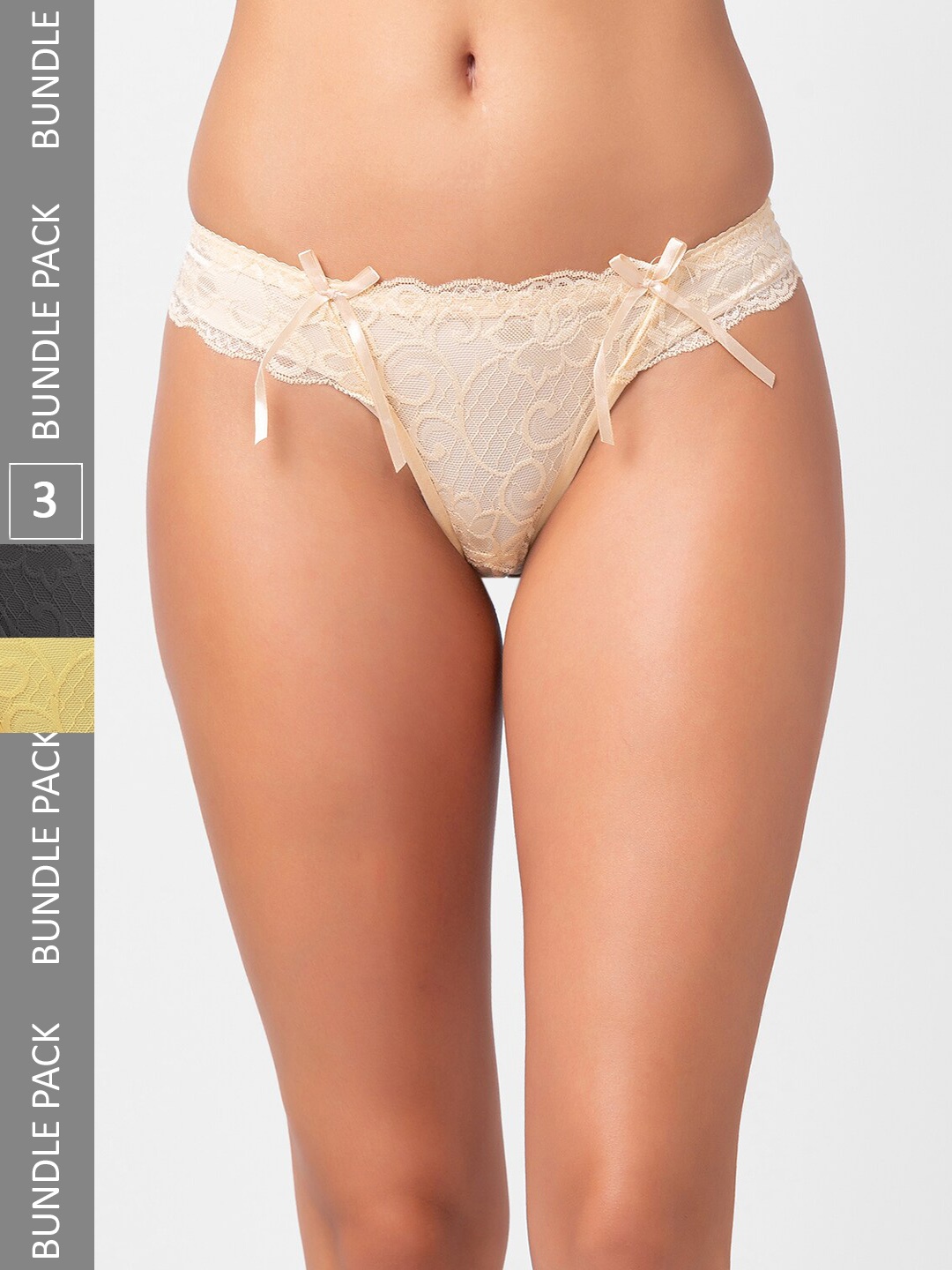 

FashionRack Women Pack of 3 Assorted Thong Briefs