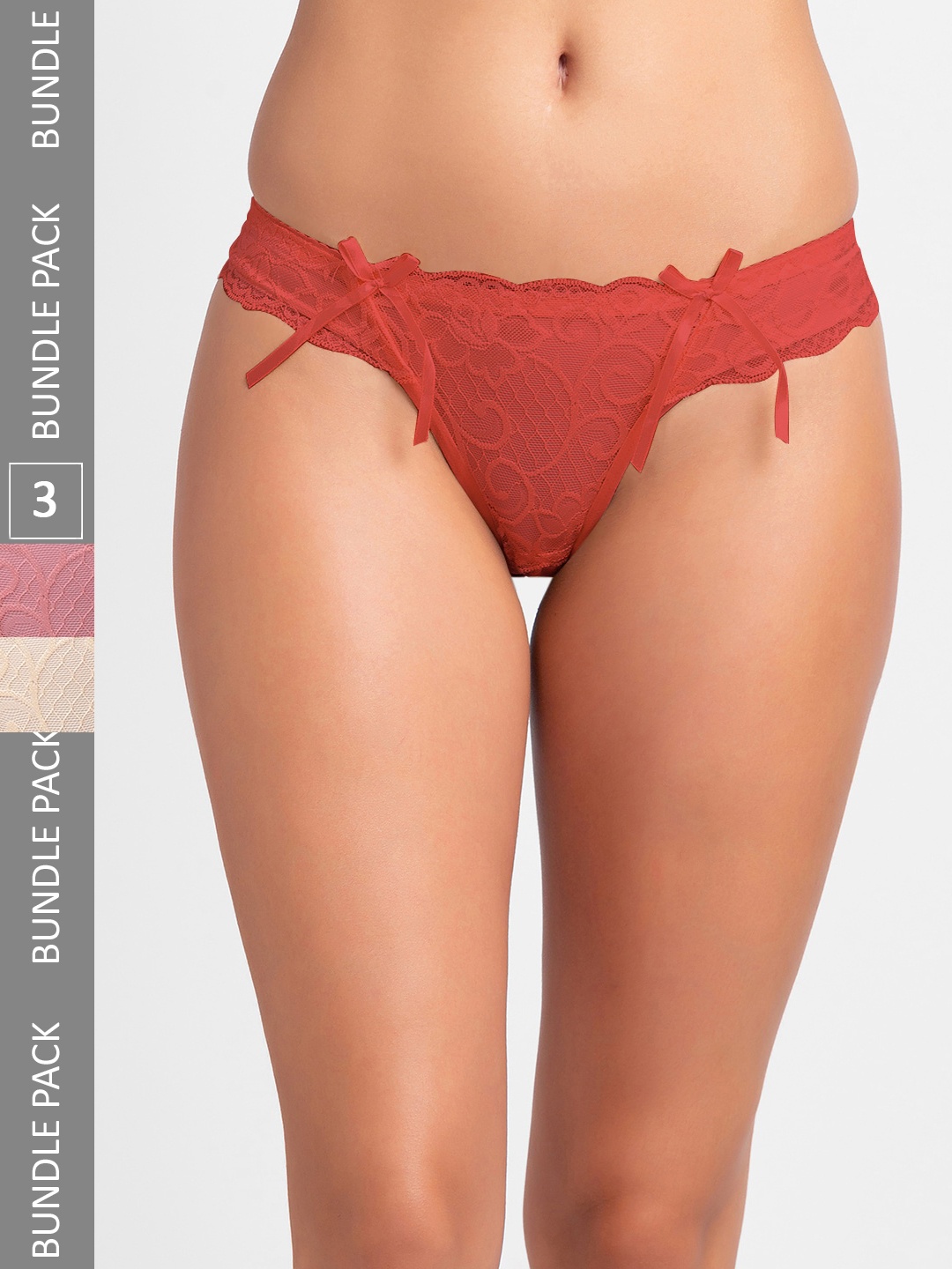 

FashionRack Women Pack Of 3 Assorted Thong Briefs