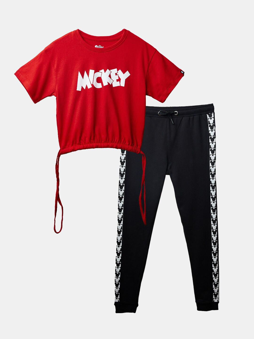 

The Souled Store Girls Mickey Mouse Printed Pure Cotton Clothing Set, Red