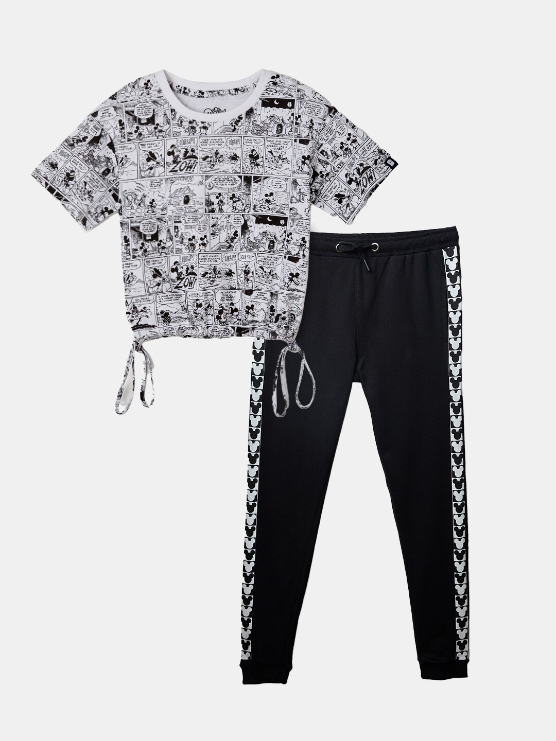 

The Souled Store Girls Mickey Mouse Printed Pure Cotton Clothing Set, White
