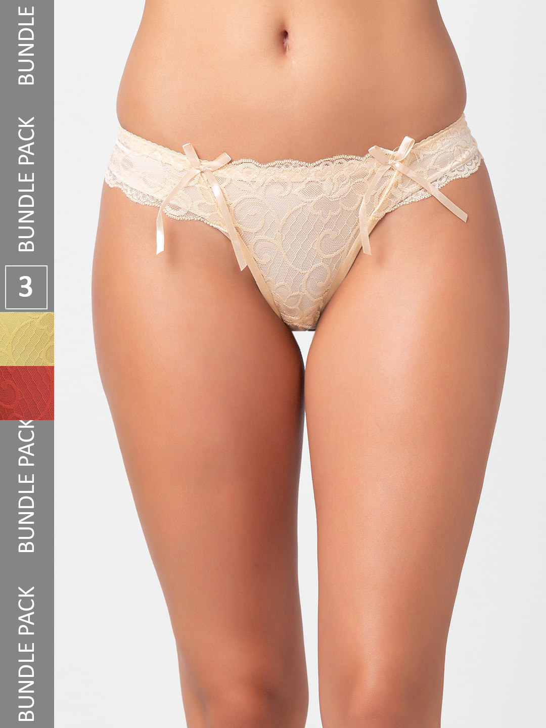 

FashionRack Women Pack of 3 Assorted Thong Briefs