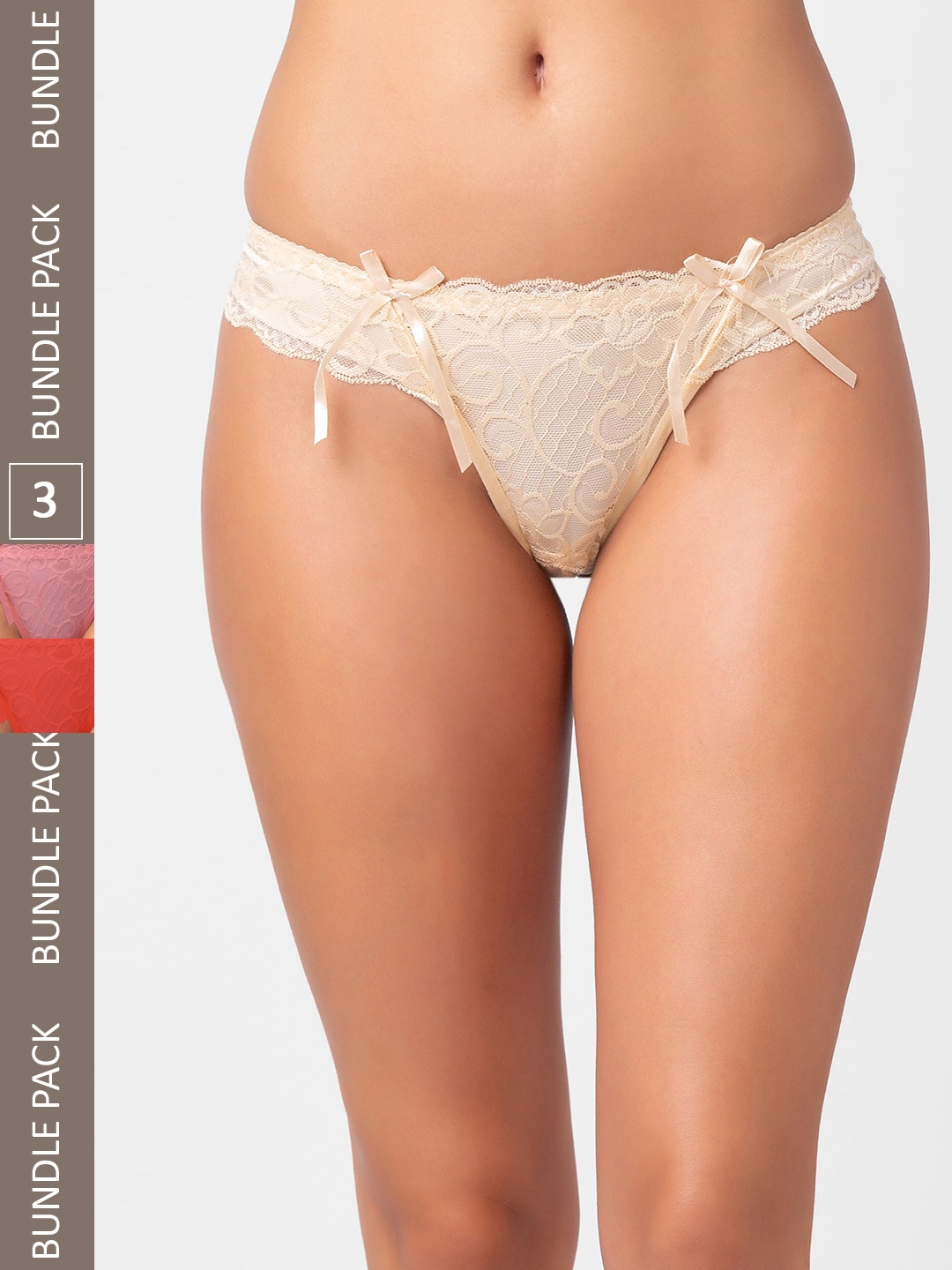 

FashionRack Women Pack of 3 Assorted Thong Briefs