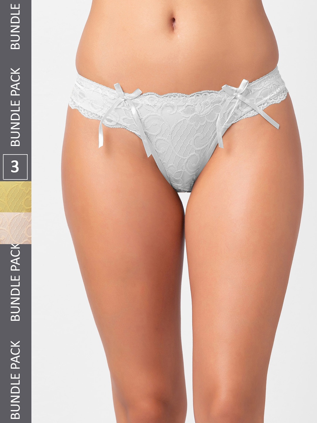 

FashionRack Women Pack Of 3 Assorted Thong Briefs