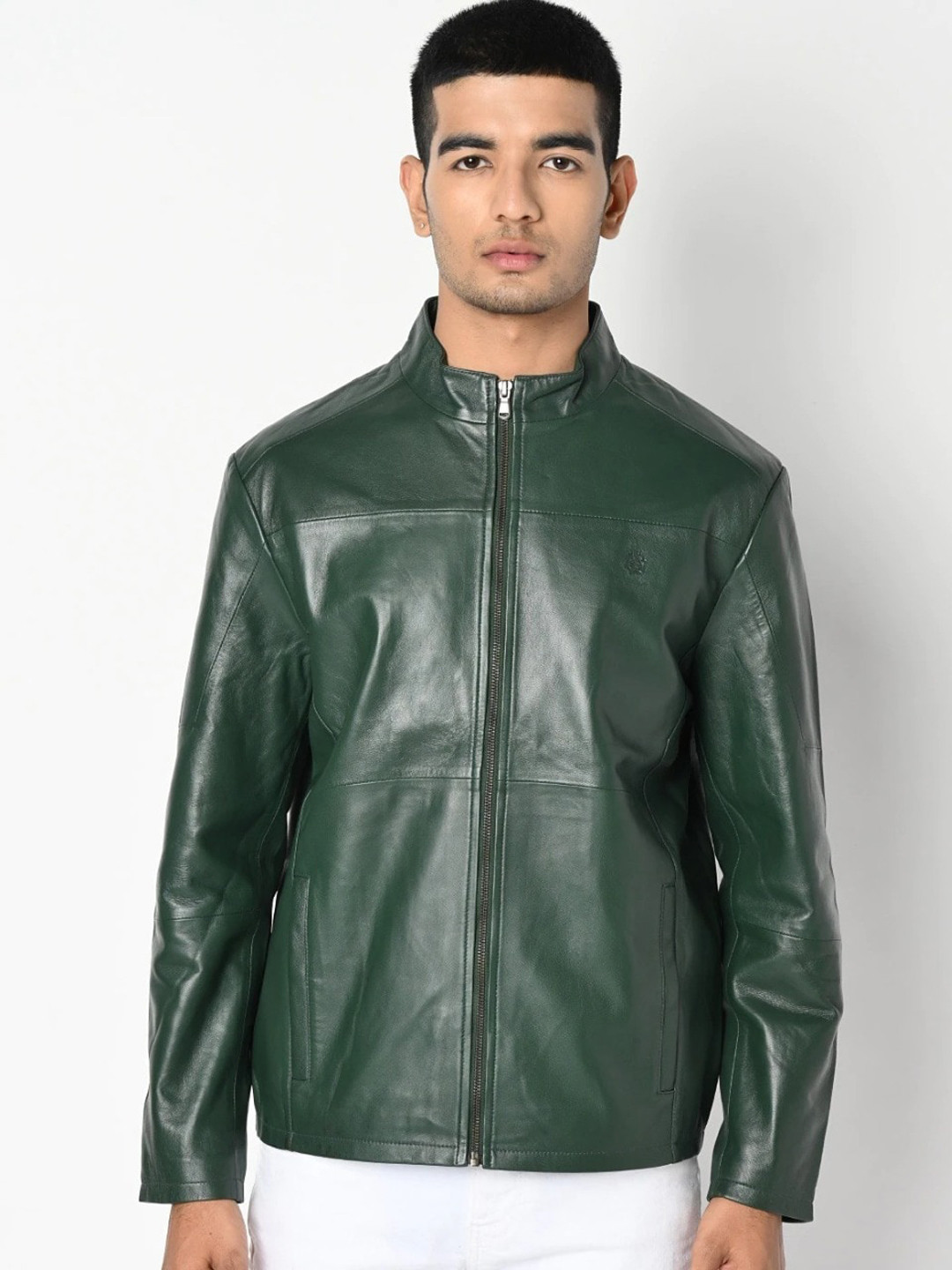 

Tortoise Men Lightweight Leather Jacket, Green