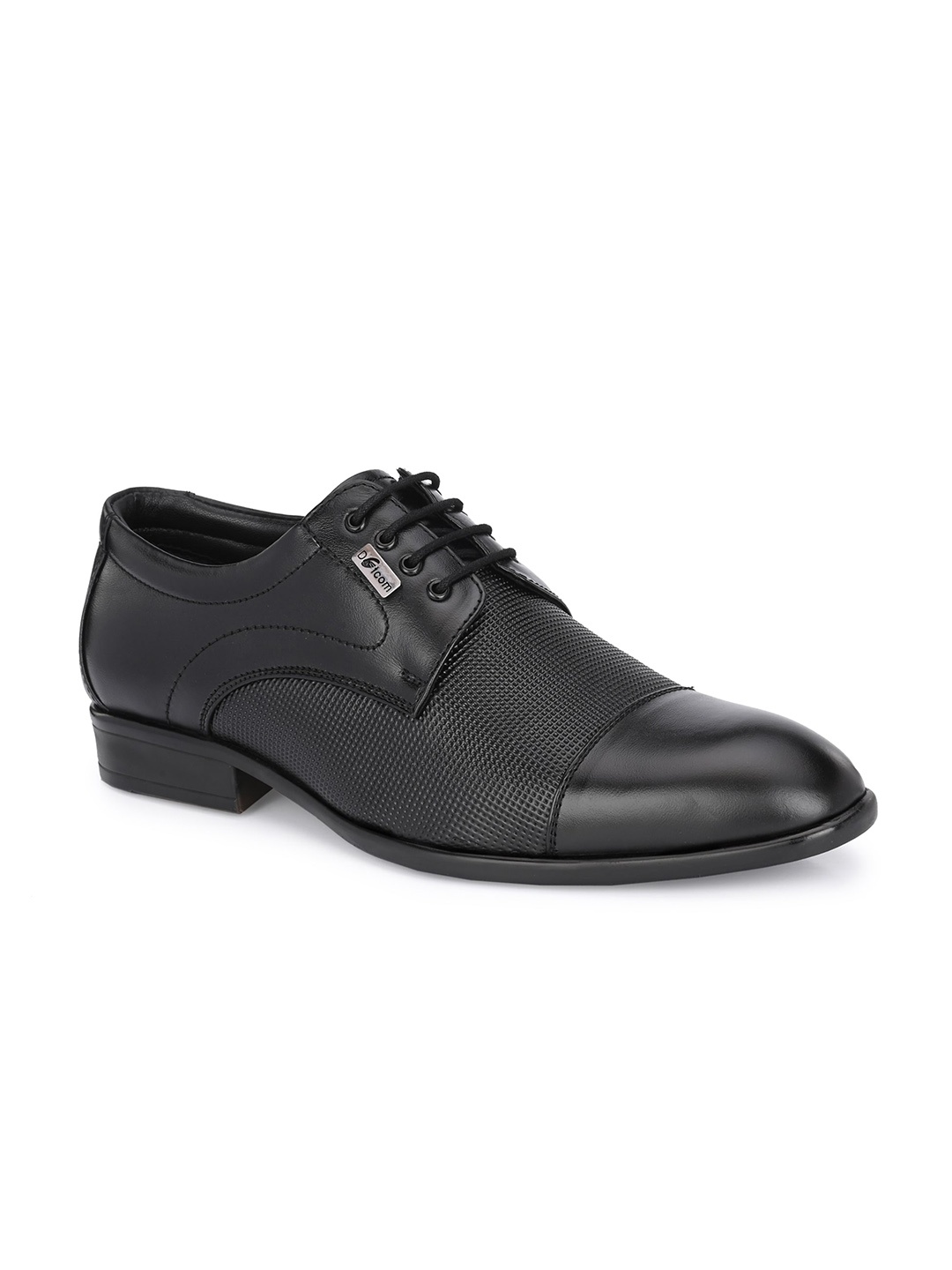 

Action Men Textured Leather Formal Derbys, Black