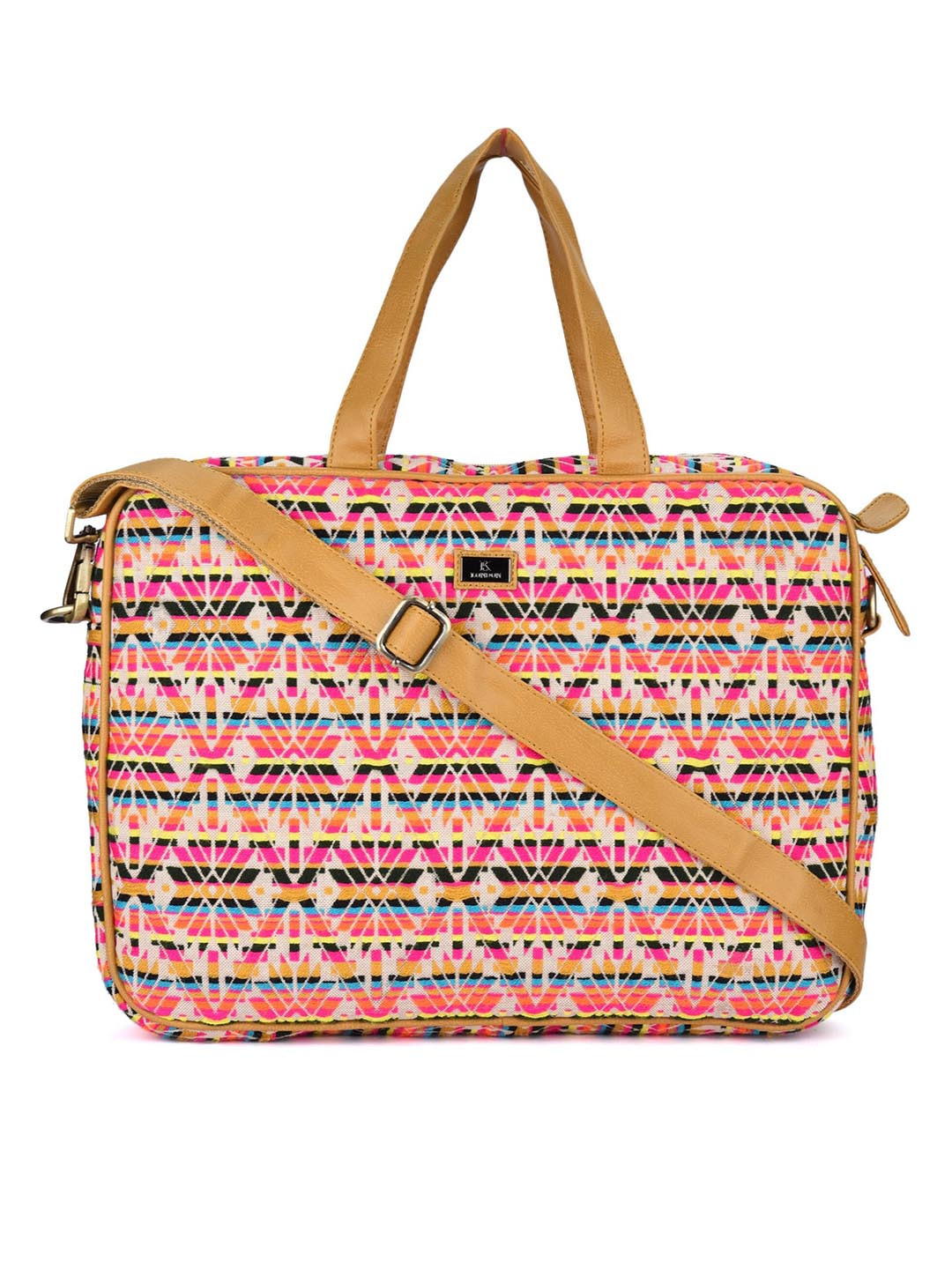 

K London Printed Messenger Bag, Yellow