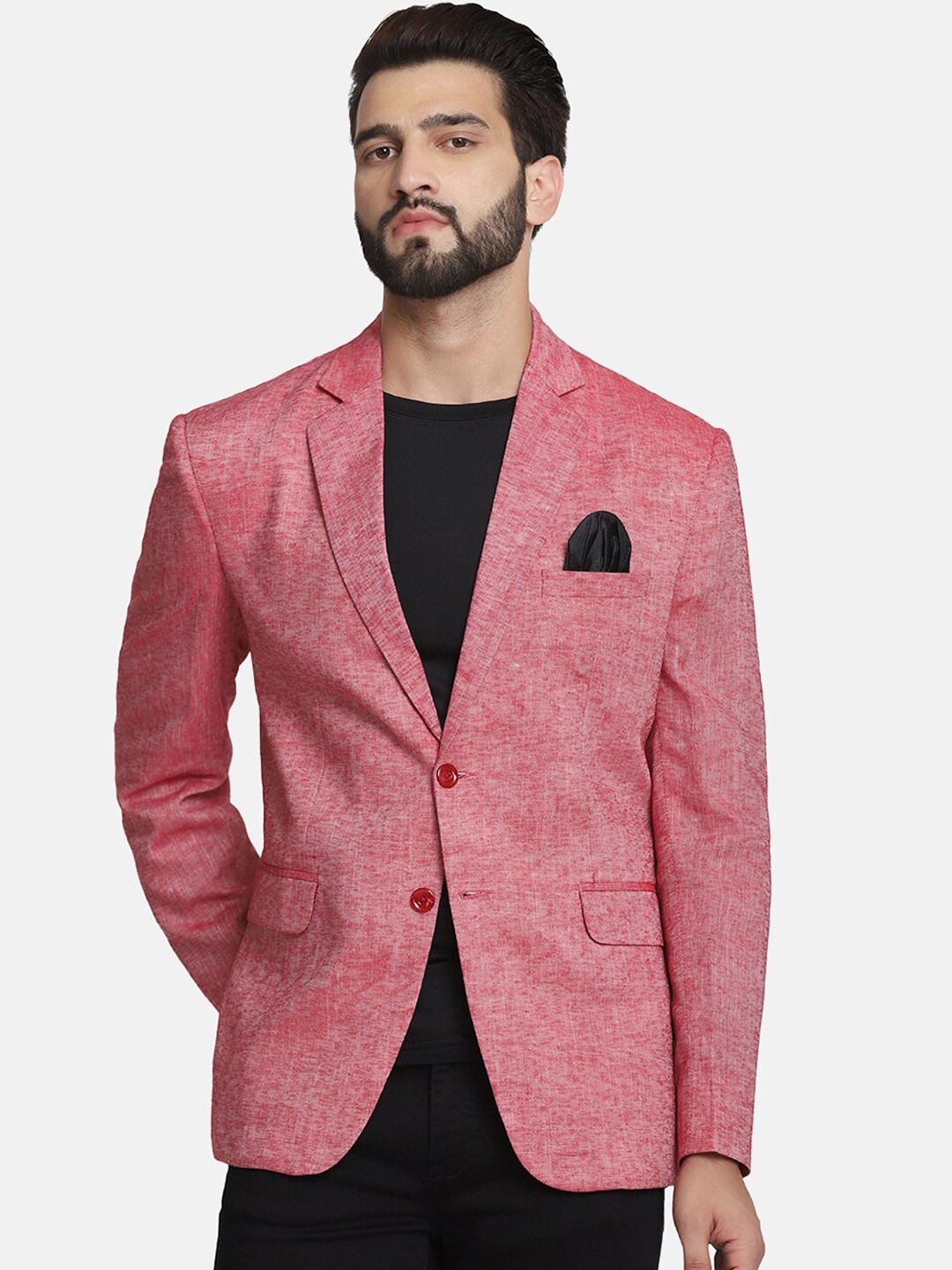 

TAHVO Men Slim-Fit Single-Breasted Casual Blazer, Pink