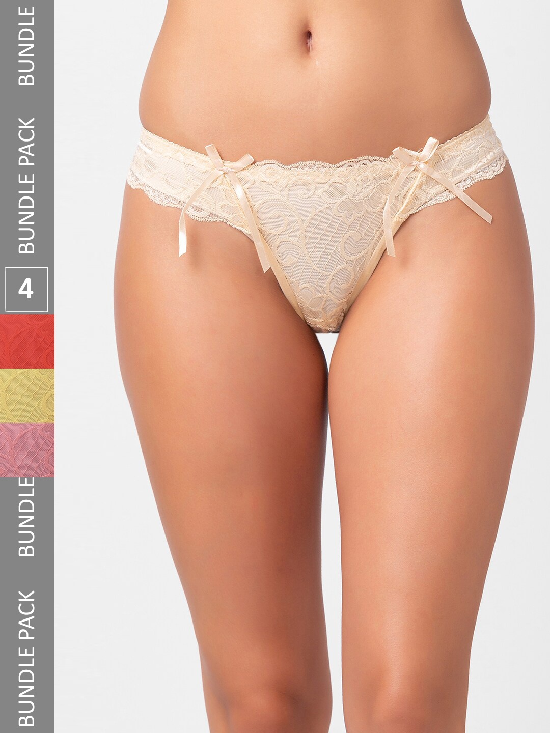 

FashionRack Women Pack of 4 Assorted Thong Briefs