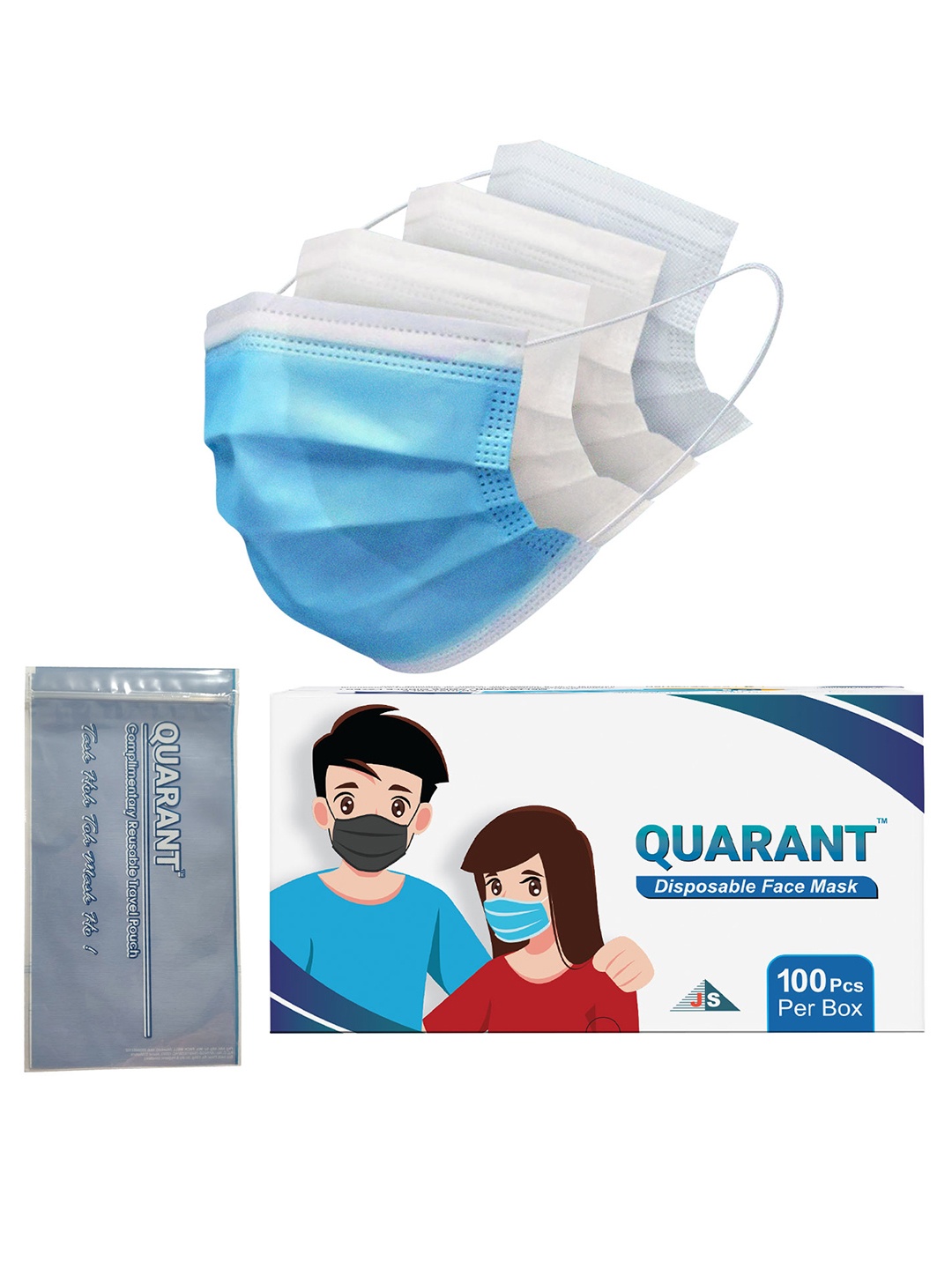 

QUARANT 100-Pcs 4-Ply Outdoor Surgical Face Masks, Blue