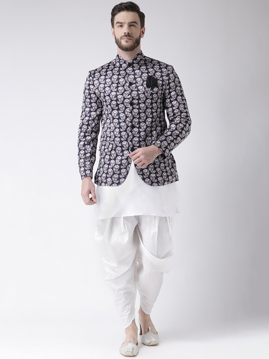 

hangup plus Men Kurta with Dhoti Pants & Jacket, White