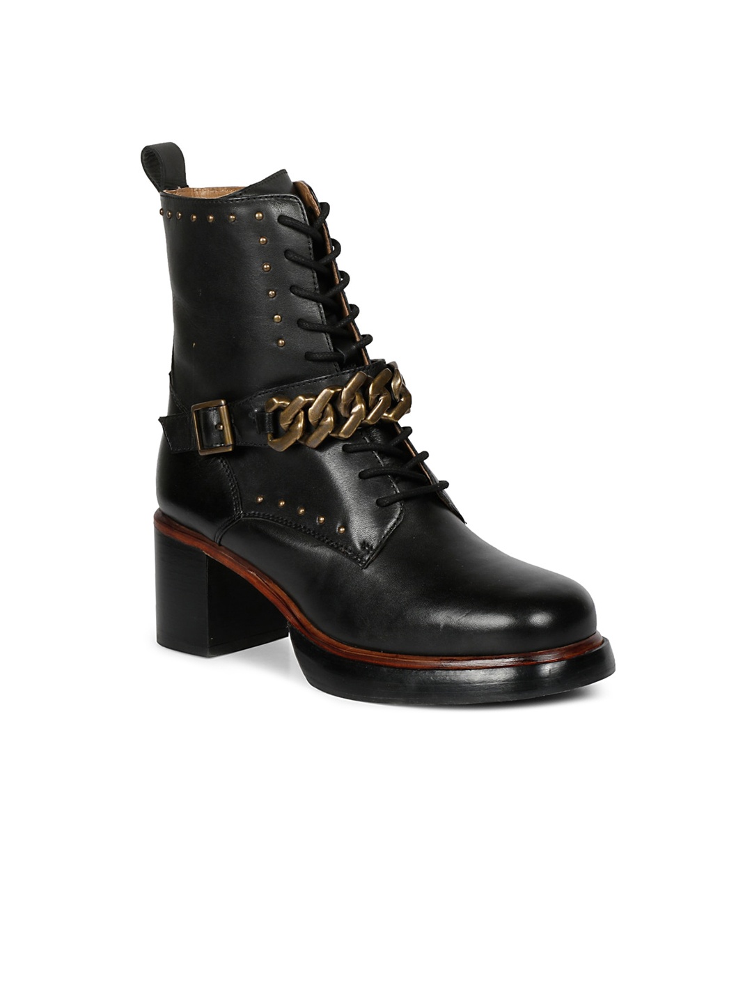 

Saint G Women Mid-Top Block-Heeled Winter Boots, Black