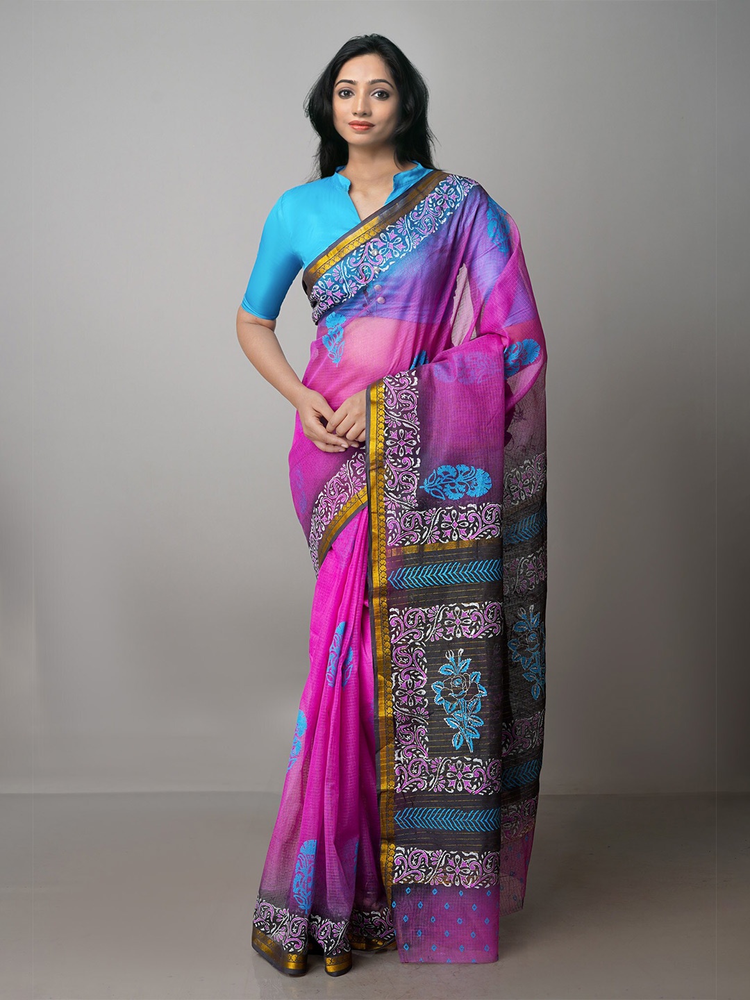 

Unnati Silks Floral Pure Cotton Kota Saree, Purple