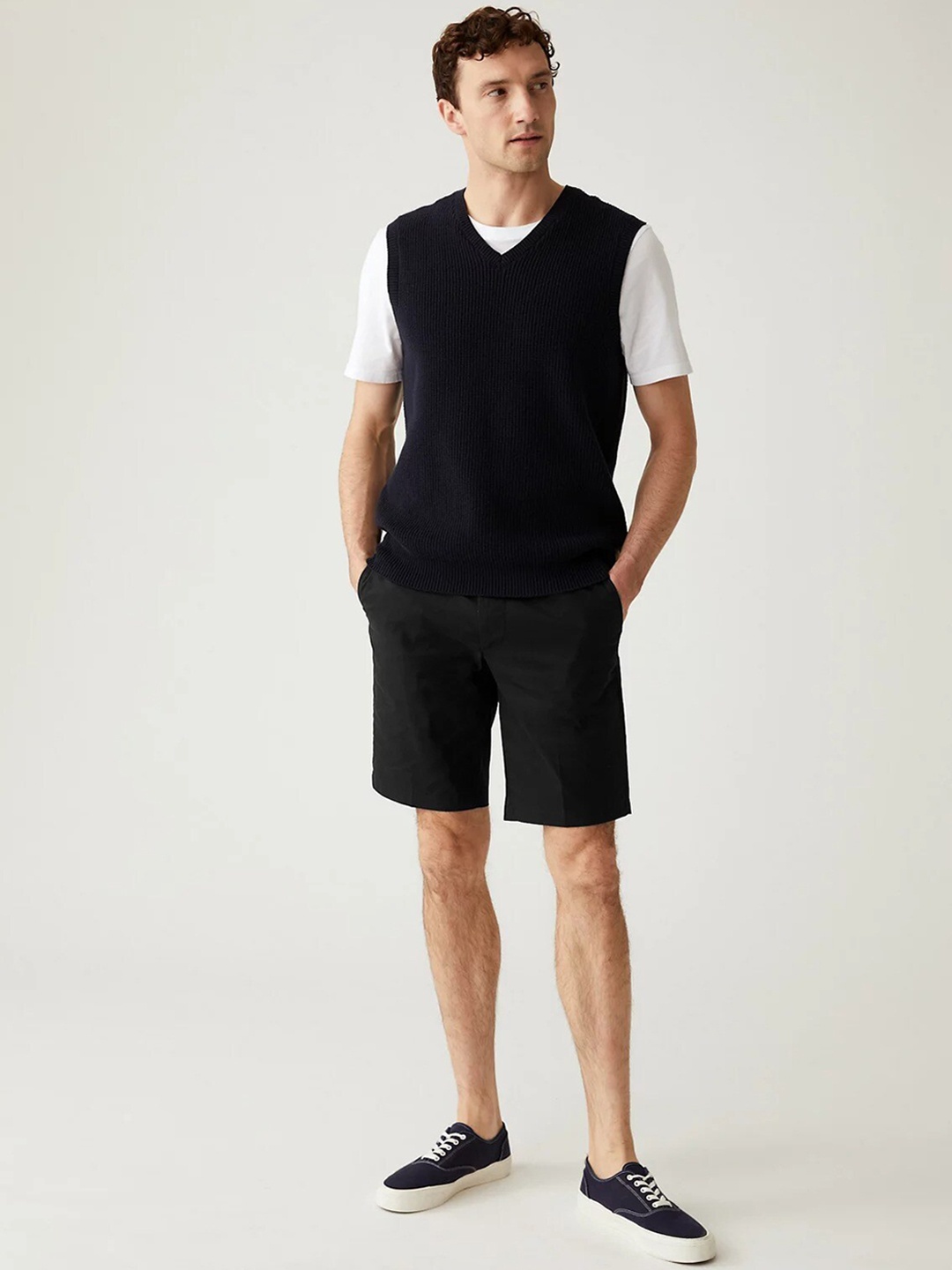 

Marks & Spencer Men High-Rise Shorts, Black