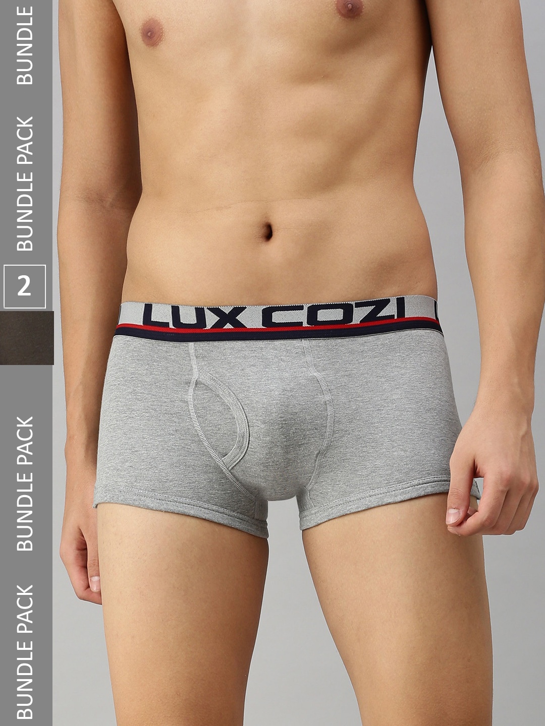 

Lux Cozi Men Pack Of 2 Trunks, Grey melange