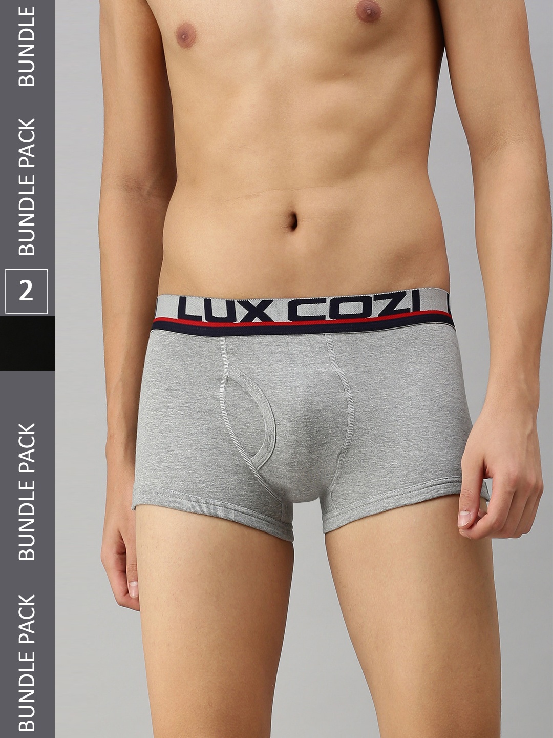 

Lux Cozi Men Pack Of 2 Trunks, Grey melange