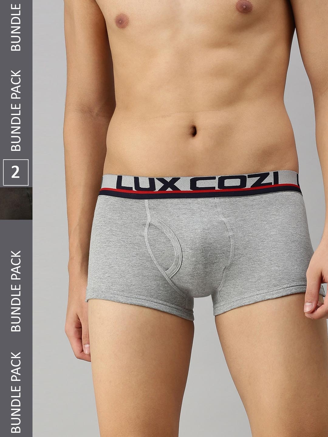 

Lux Cozi Men Pack Of 2 Trunks, Grey melange