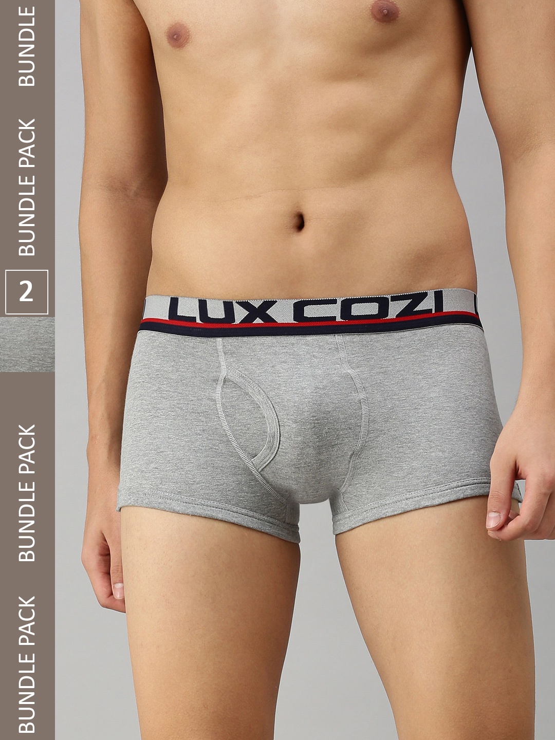 

Lux Cozi Men Pack Of 2 Trunks, Grey melange