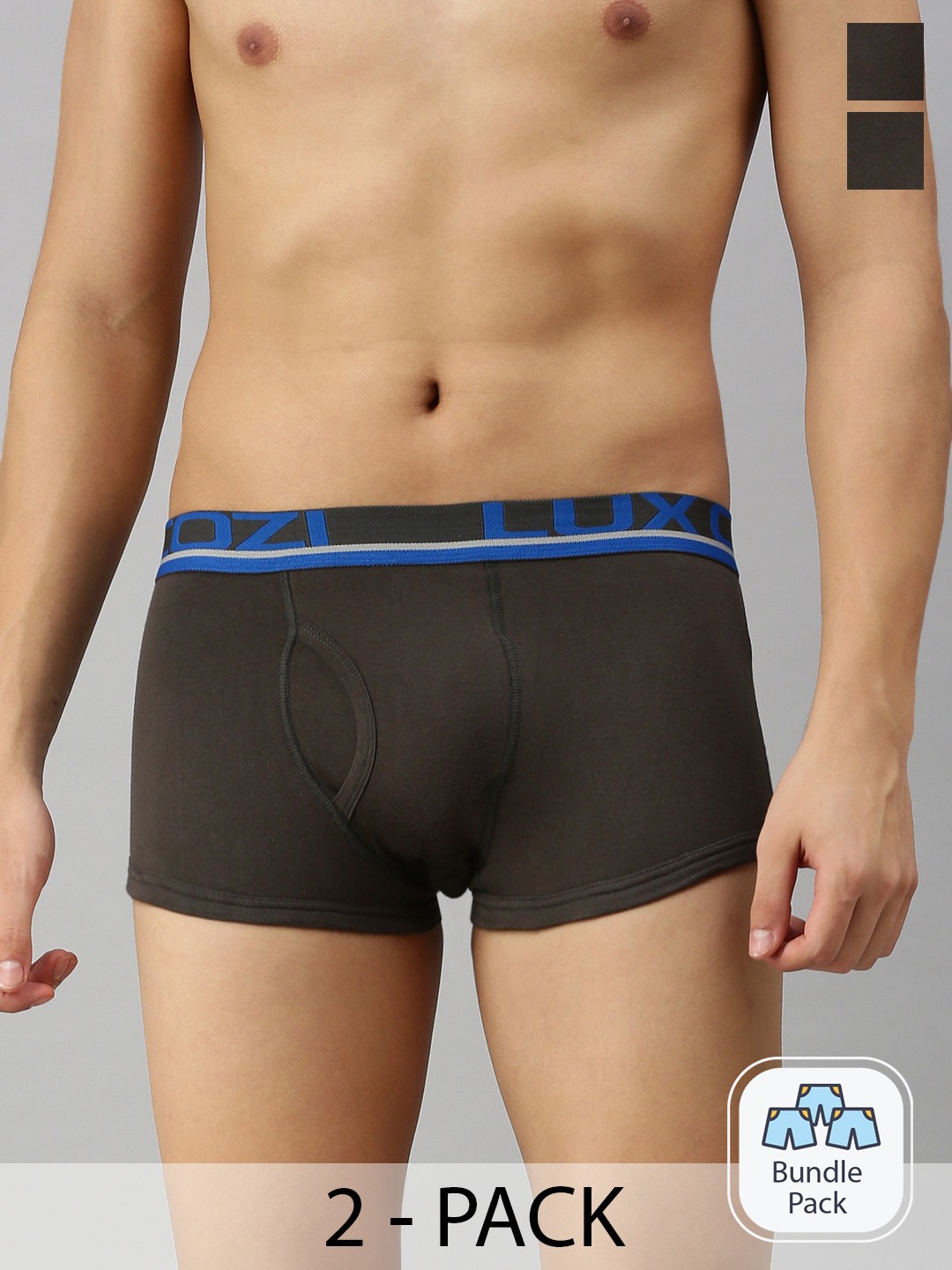 

Lux Cozi Men Pack Of 2 Trunks, Grey