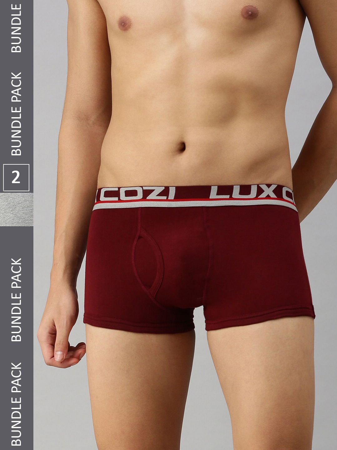 

Lux Cozi Men Pack Of 2 Trunks, Grey melange