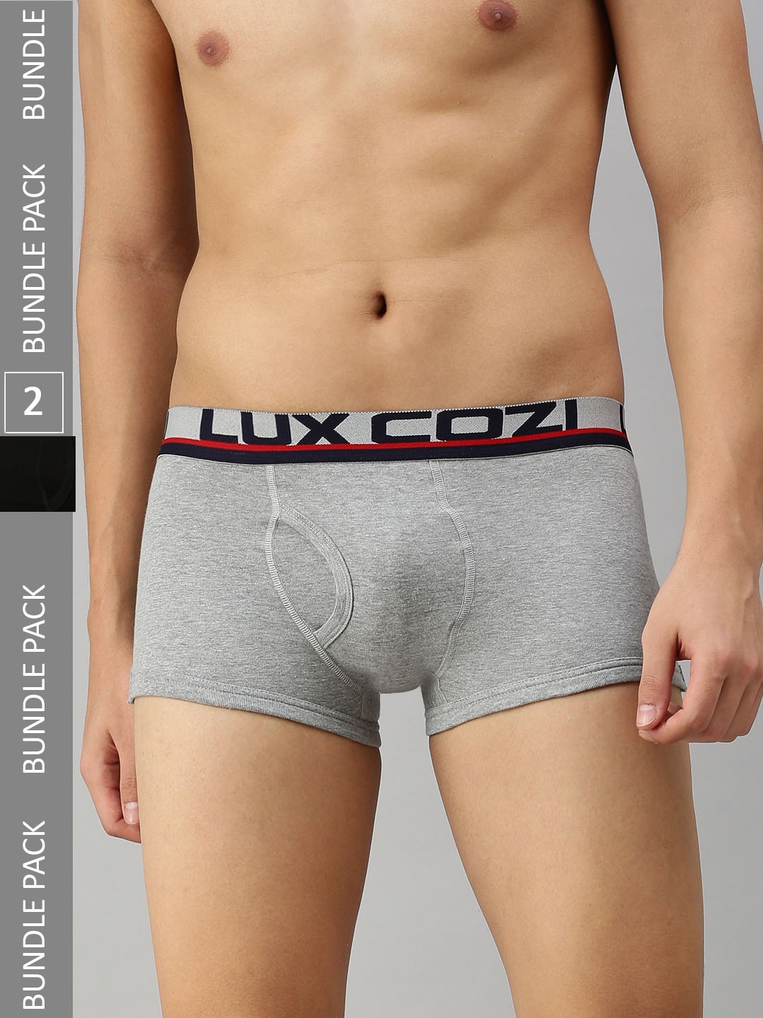 

Lux Cozi Men Pack Of 2 Trunks, Grey melange