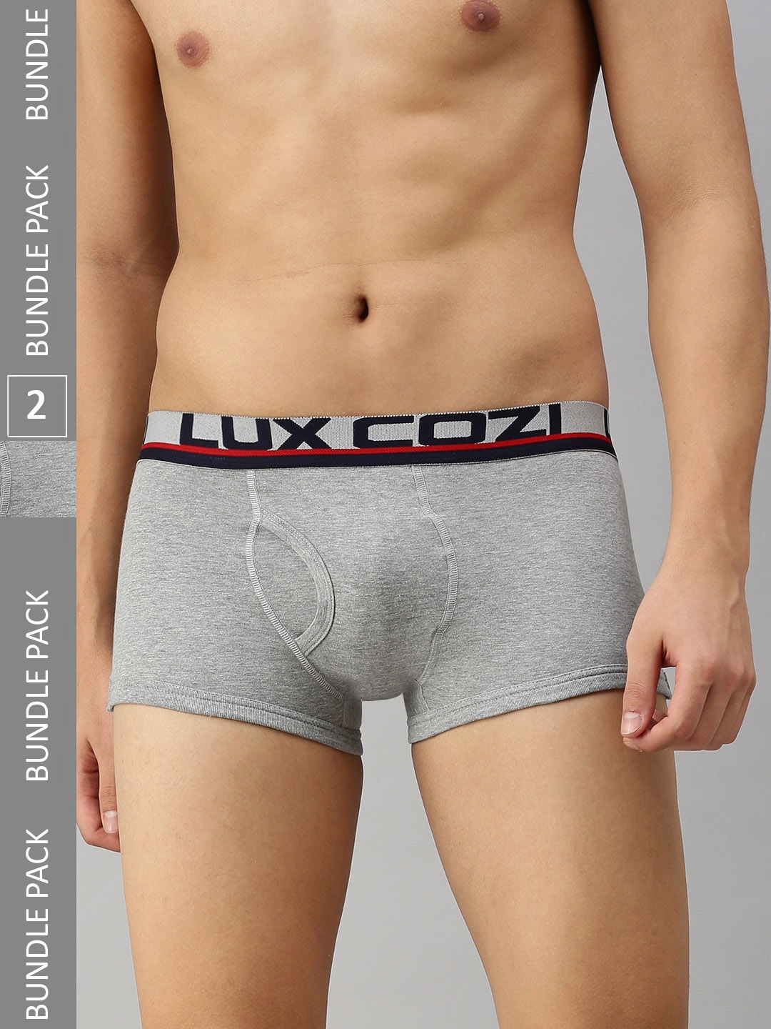 

Lux Cozi Men Pack Of 2 Trunks, Grey melange