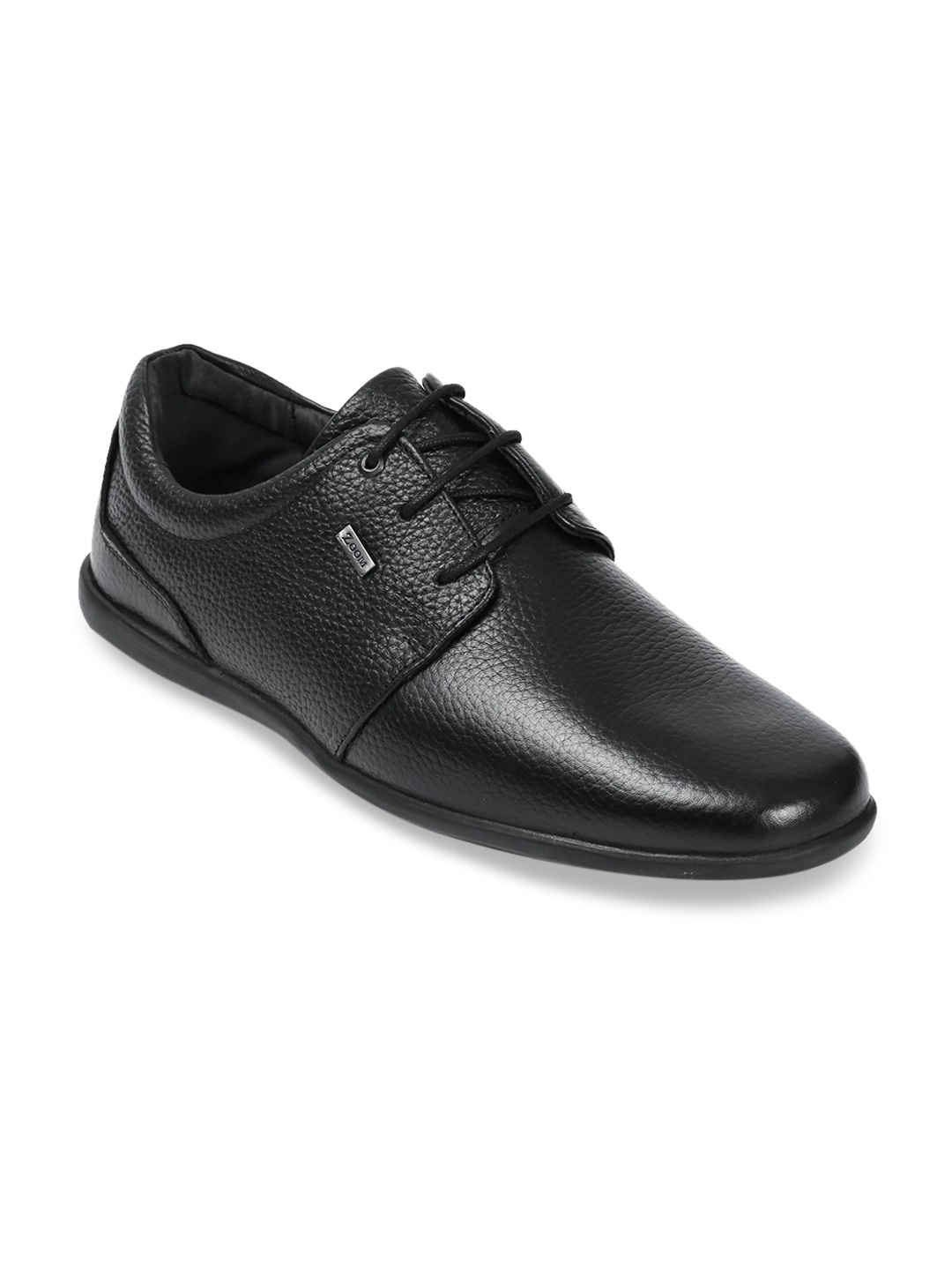 

Zoom Shoes Men Textured Leather Derbys, Black