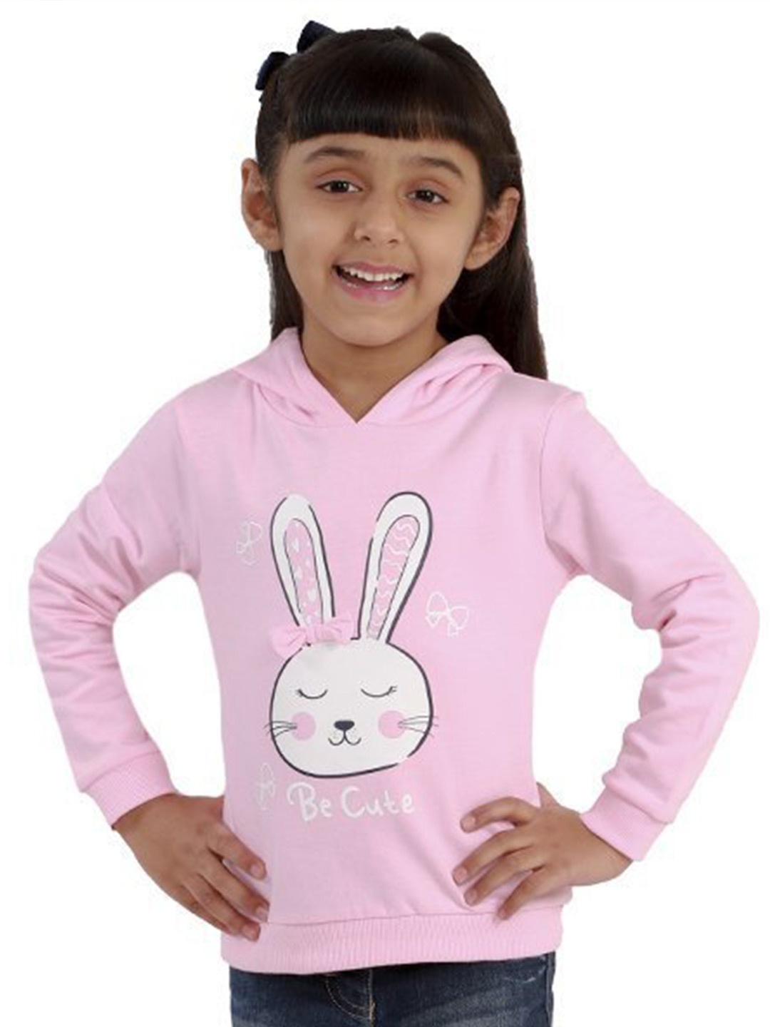 

The Mom Store Kids Pink Printed Hooded Sweatshirt