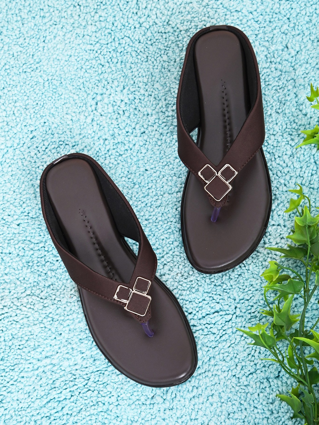 

BOOTCO Women No Back Strap Open Toe Flats, Brown