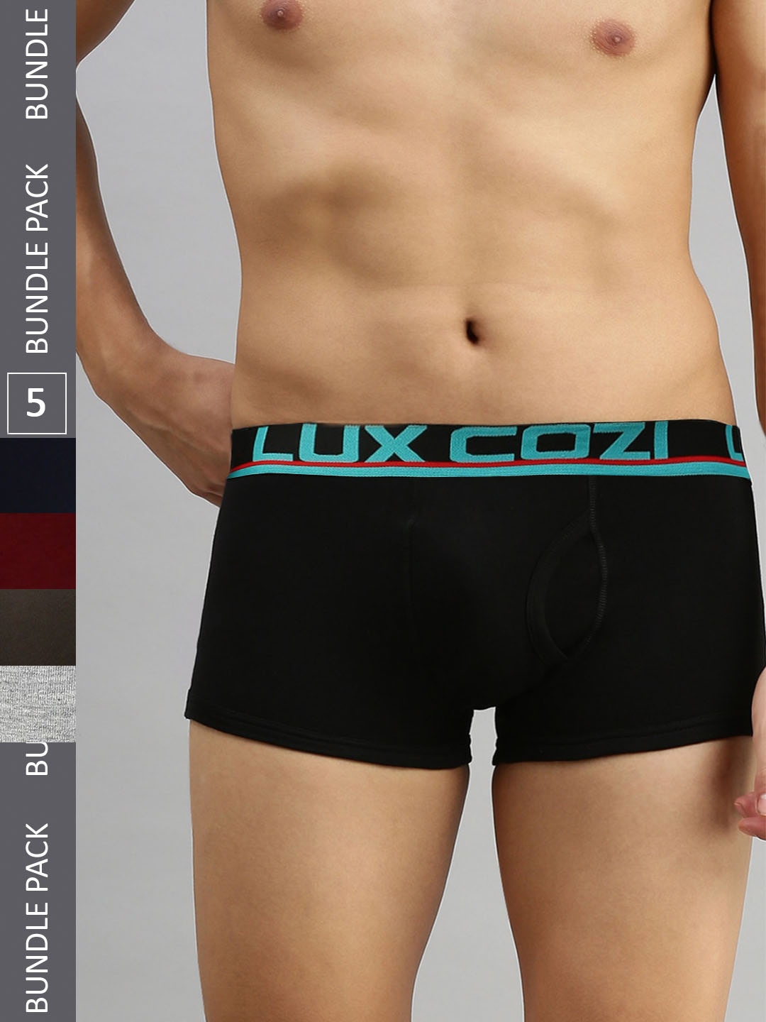 

Lux Cozi Men Pack Of 5 Trunk, Black