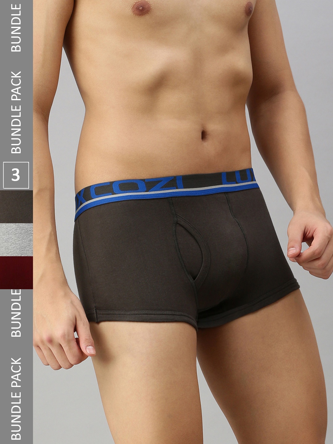 

Lux Cozi Men Pack Of 3 Trunks, Black