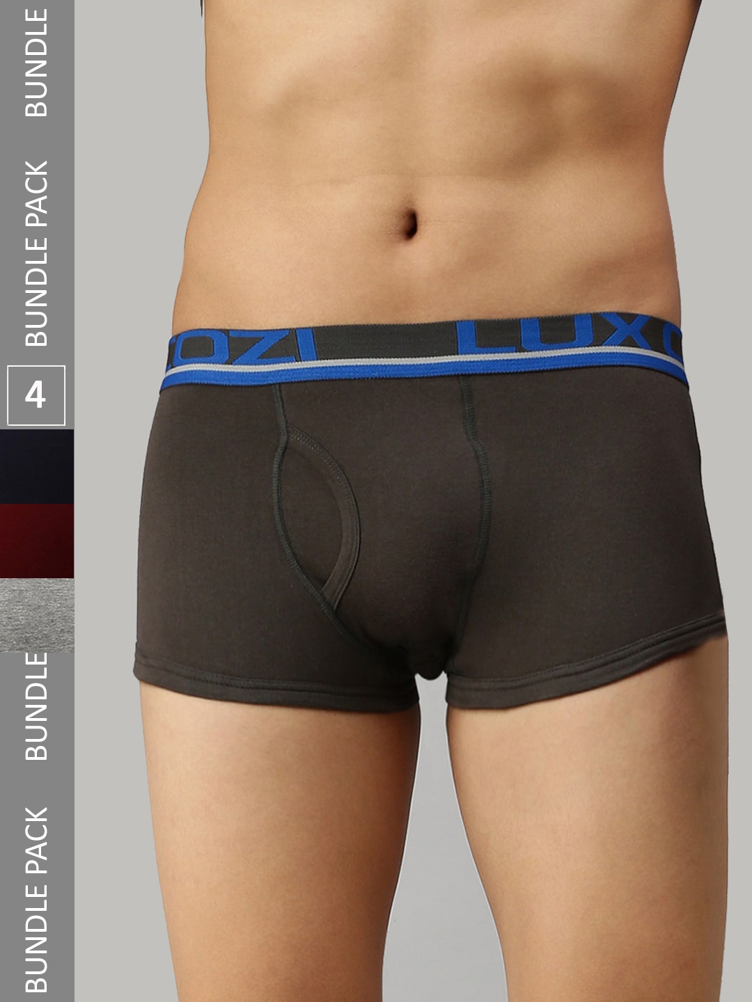 

Lux Cozi Men Pack Of 4 Trunks, Grey