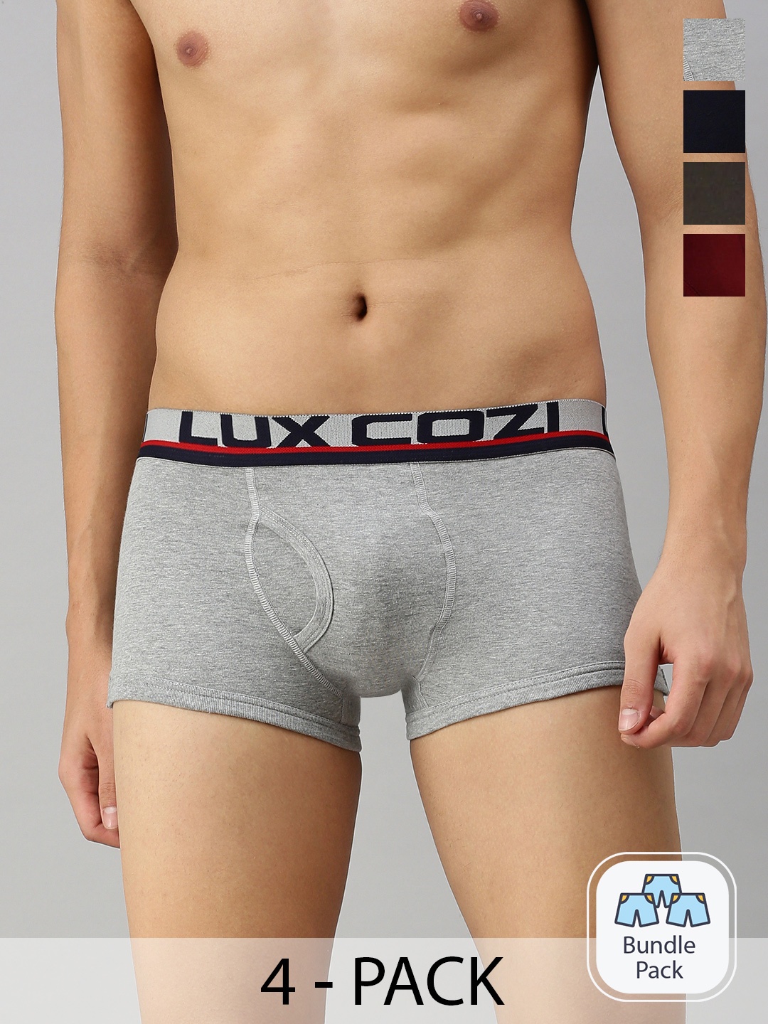 

Lux Cozi Men Pack Of 4 Trunks, Maroon