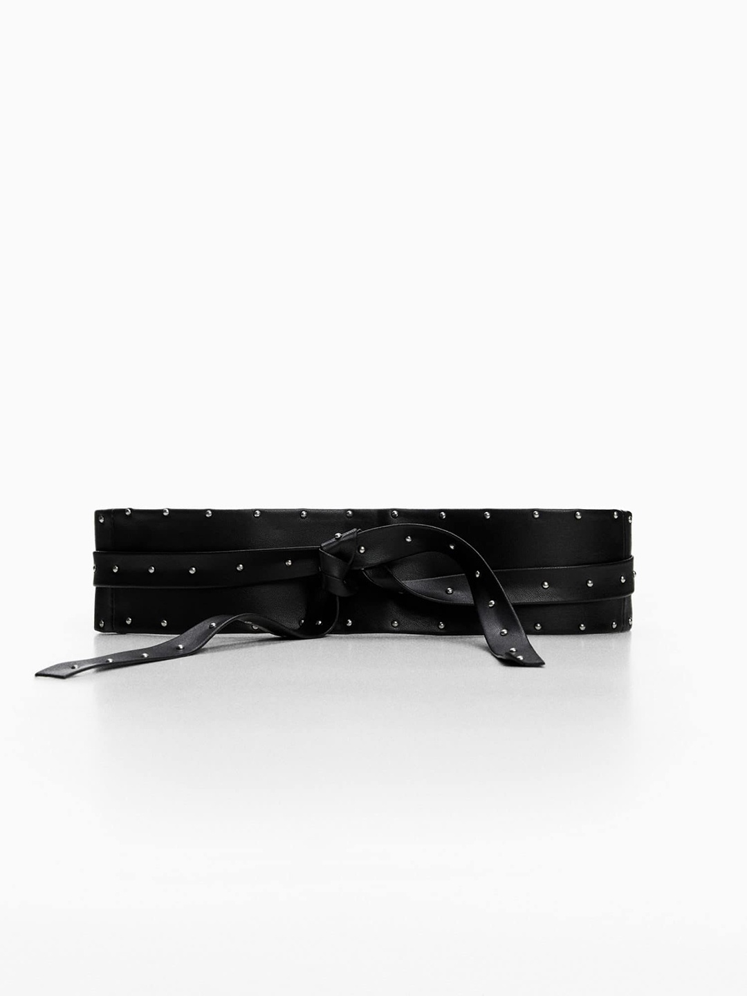 

MANGO Women Studded Knot Belt, Black