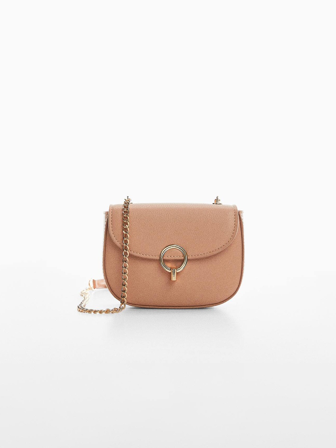 

MANGO Women Structured Sling Bag, Beige