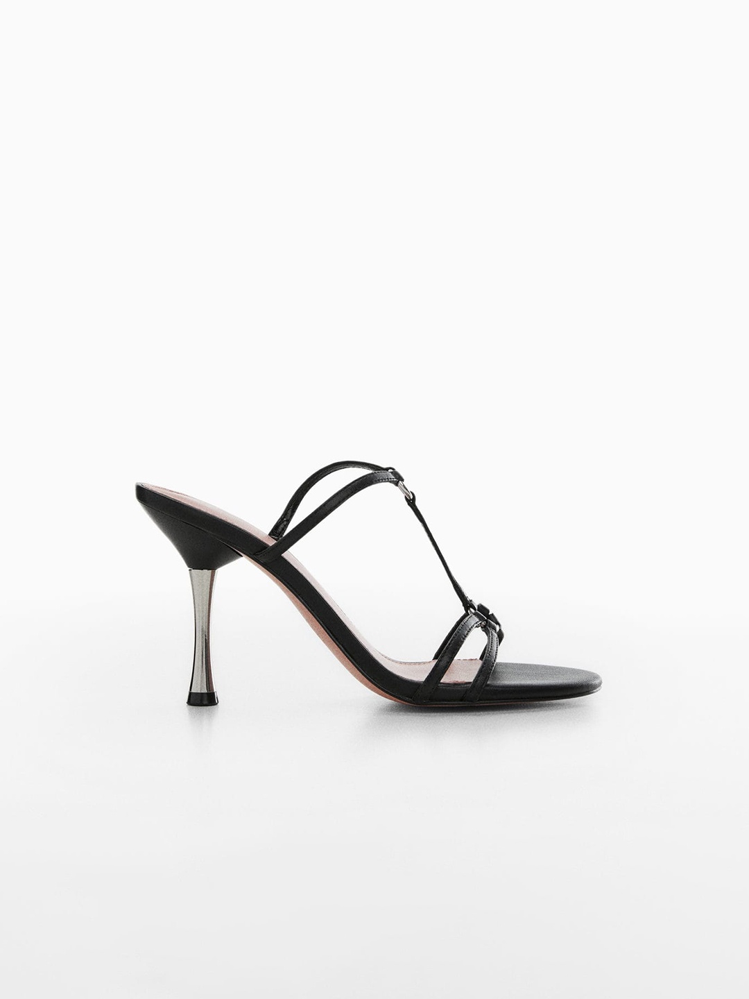 

MANGO Sustainable Slim Heel Sandals, Black