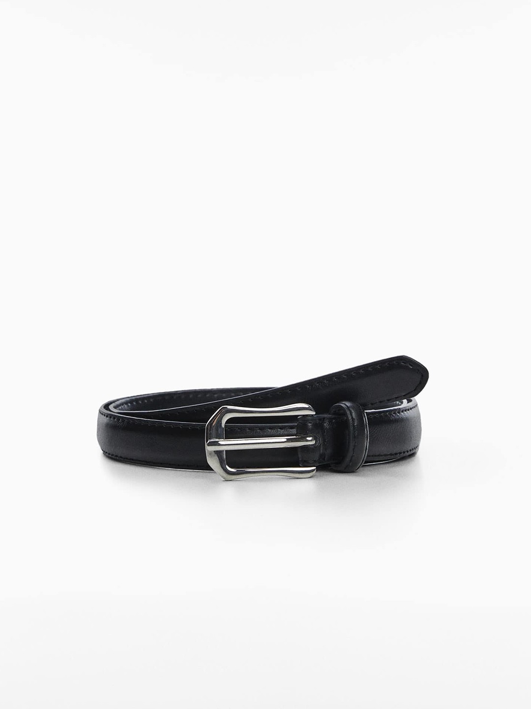 

MANGO Women Slim Belt, Black