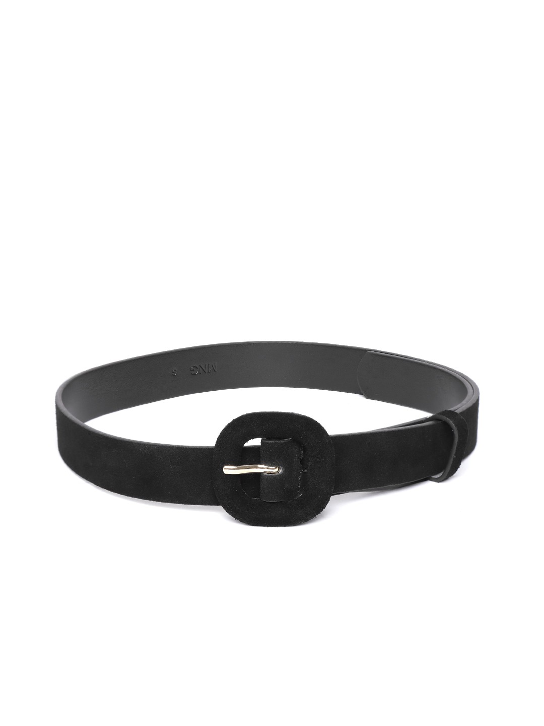 

MANGO Women Leather Belt, Black