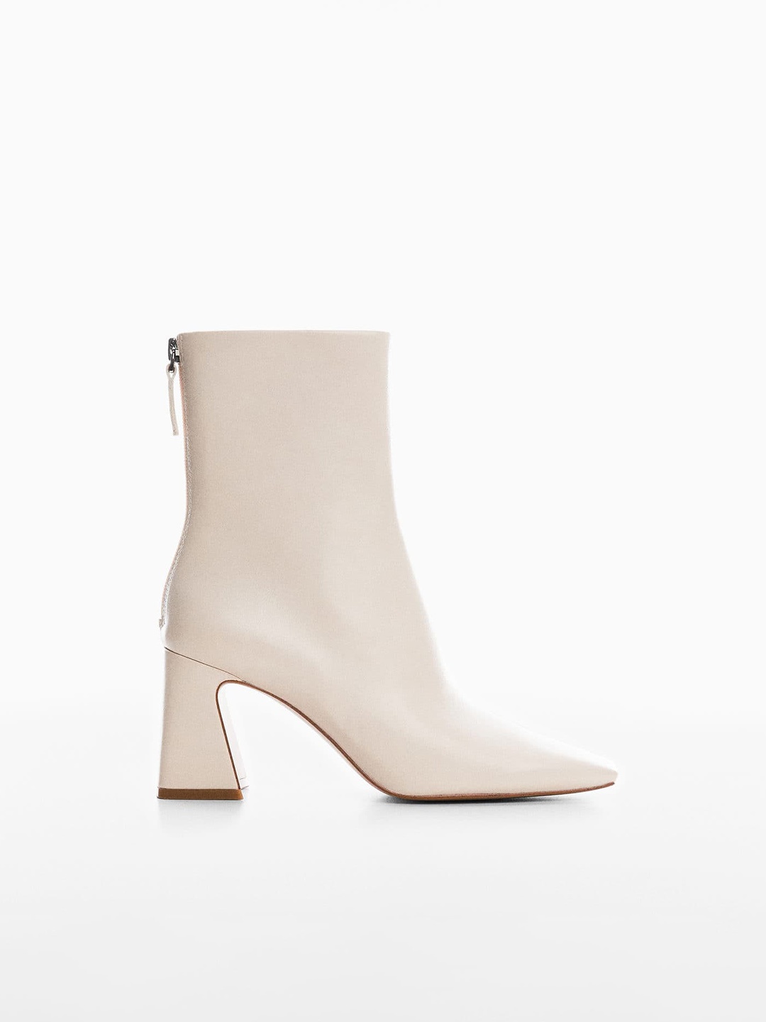 

MANGO Women Mid-Top Block Heel Boots, Off white