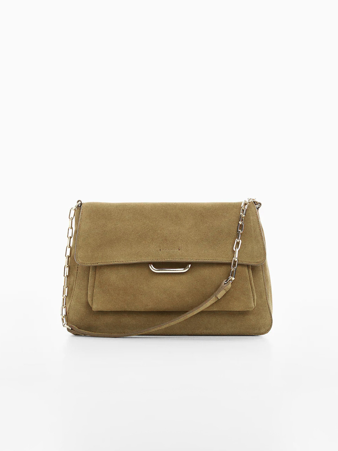 

MANGO Women Leather Sustainable Shoulder Bag, Camel brown